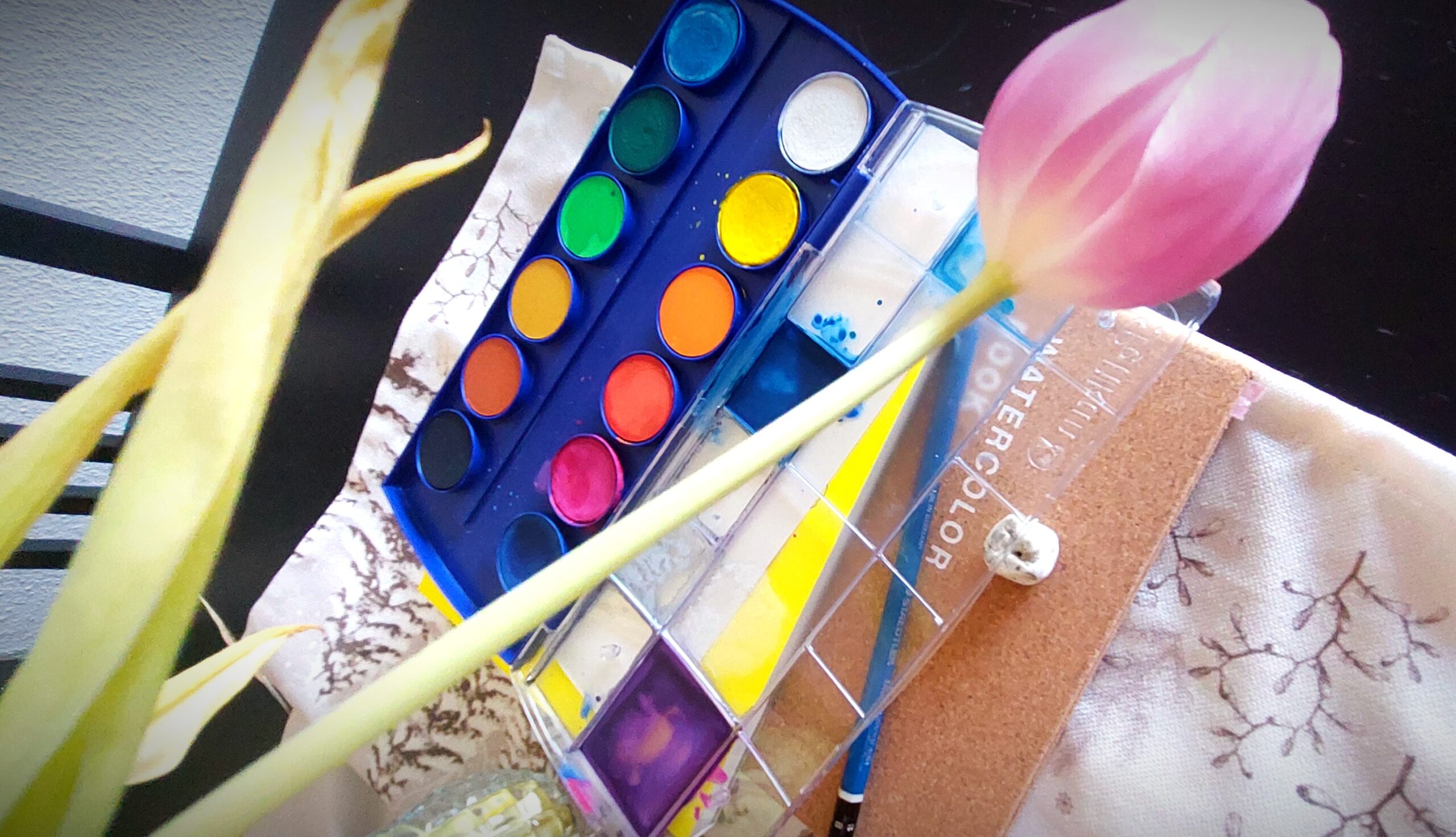 painting supplies, watercolours, starting over,